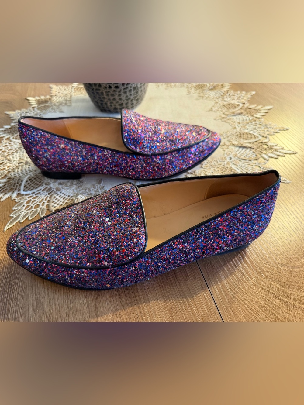 Kate Spade Purple & Blue Sparkly shoes Pointed Toe 7.5 M Cute Great Condition